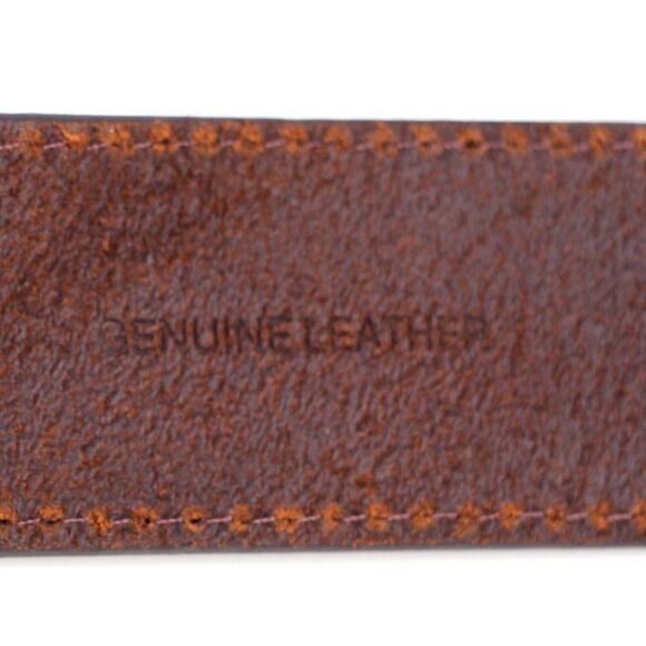 ALESBURY BROWN GENUINE LEATHER 1.5"Wd CASUAL DRESS MEN'S BELT Sz 44/110 (I11 - Picture 9 of 16